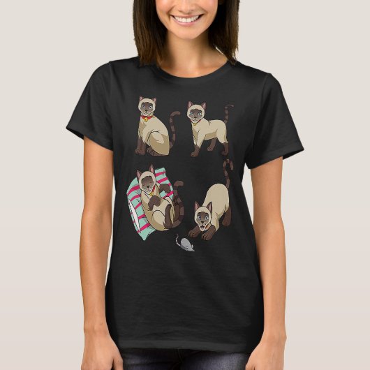 Siamese Ca Love Siamese voor kat T-shirt (Voorkant)