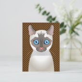 Siamese Cartoon (wit) Briefkaart (Staand voorkant)