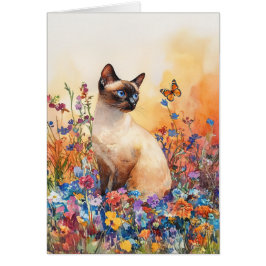 Siamese Cat 1 - 5 "x 7" Art Kaart