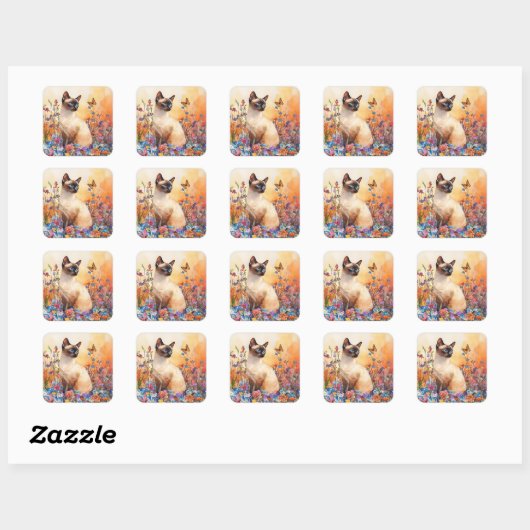 Siamese Cat 1 - Envelop Stickers (Vel)