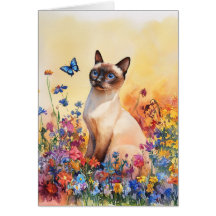 Siamese Cat 2 - 5 "x 7" Art Kaart