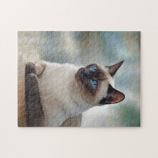Siamese Cat 749 Digitale kunst Legpuzzel (Horizontaal)