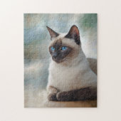 Siamese Cat 749 Digitale kunst Legpuzzel (Verticaal)