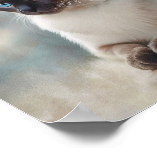 Siamese Cat 749 Digitale kunst Poster (Hoek)