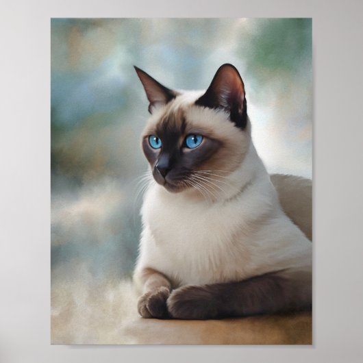 Siamese Cat 749 Digitale kunst Poster (Voorkant)