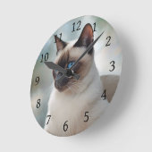 Siamese Cat 749 Digitale kunst Ronde Klok (Hoek)