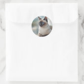 Siamese Cat 749 Digitale kunst Ronde Sticker (Tas)