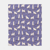 Siamese Cat and Paws Purple Fleece Blanket (Voorkant)