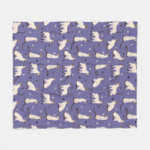 Siamese Cat and Paws Purple Fleece Blanket Deken (Voorkant (Horizontaal))