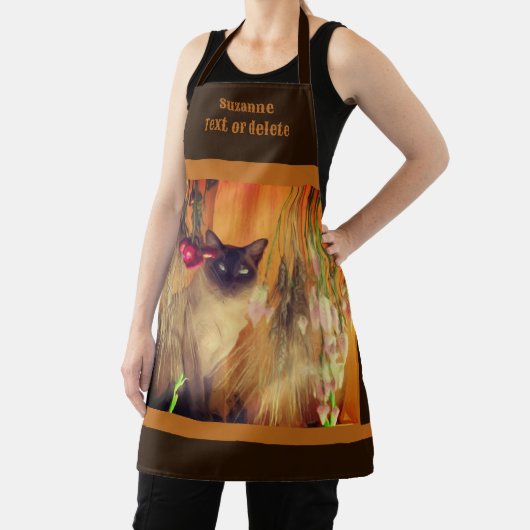 Siamese Cat Animal Art gepersonaliseerd Schort (Insitu)