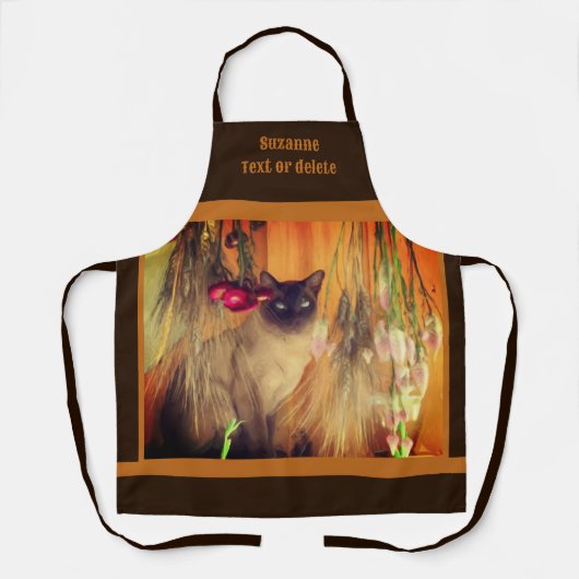 Siamese Cat Animal Art gepersonaliseerd Schort (Voorkant)