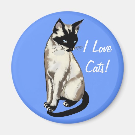 Siamese Cat Animal-lover Magnetic Gifts Magneet (Voorkant)