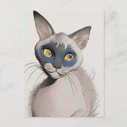 Siamese Cat Art-kaart Briefkaart (Voorkant)
