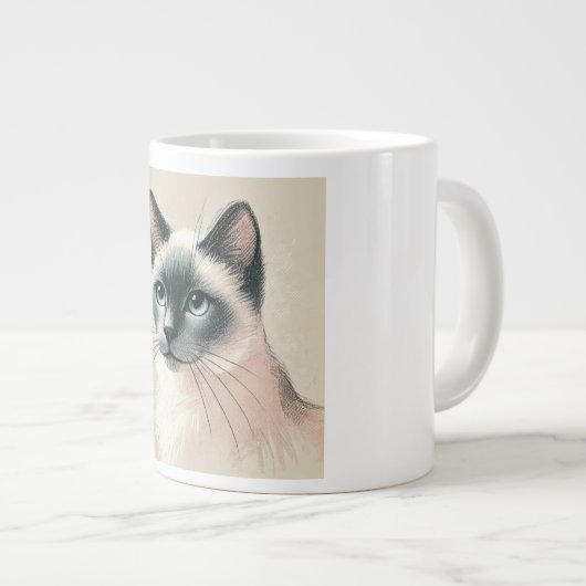 Siamese Cat Art mok - Schattige Pet Lover Gift (Voorkant rechts)