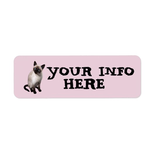SIAMESE CAT ART RETURN ADRES ETIKETTERS ETIKET (Voorkant)