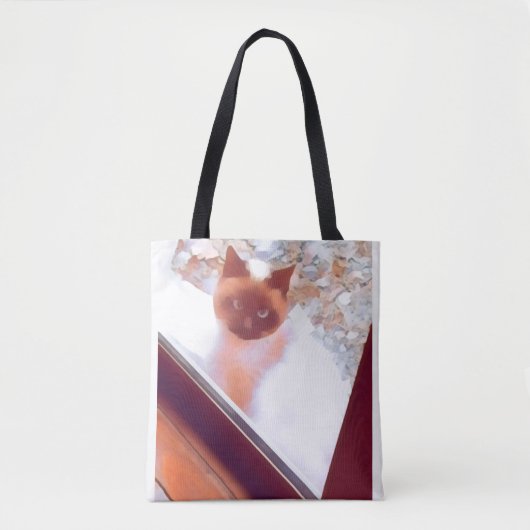 Siamese cat art tote bag (Voorkant)