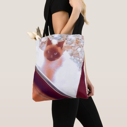 Siamese cat art tote bag (Dichtbij)
