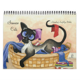Siamese Cat Artwork van Amy Lyn Bihrle Kalender