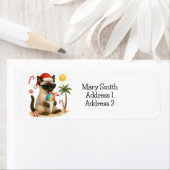 Siamese Cat Beach thema voor Kerstmis in juli Etiket (Insitu)