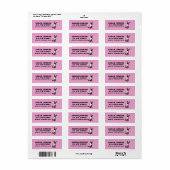 SIAMESE CAT Big Pink Retour Adreslabels Etiket (Full Sheet)