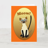 Siamese Cat Birthday Kaart (Voorkant)