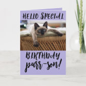 SIAMESE CAT BIRTHDAY-WENSKAARTEN KAART (Voorkant)