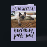 SIAMESE CAT BIRTHDAY-WENSKAARTEN KAART<br><div class="desc">BEAUTIFUL SIAMESE RESTING CAT BIRTHDAY KAART</div>