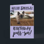 SIAMESE CAT BIRTHDAY-WENSKAARTEN KAART<br><div class="desc">BEAUTIFUL SIAMESE RESTING CAT BIRTHDAY KAART</div>