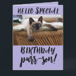 SIAMESE CAT BIRTHDAY-WENSKAARTEN KAART<br><div class="desc">BEAUTIFUL SIAMESE RESTING CAT BIRTHDAY KAART</div>