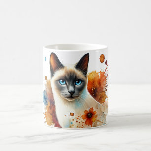 Siamese Cat Blue Point Waterverf Koffiemok