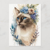 Siamese Cat Briefkaart (Voorkant)