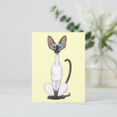 Siamese Cat Briefkaart (Staand voorkant)