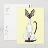 Siamese Cat Briefkaart (Voorkant / Achterkant)