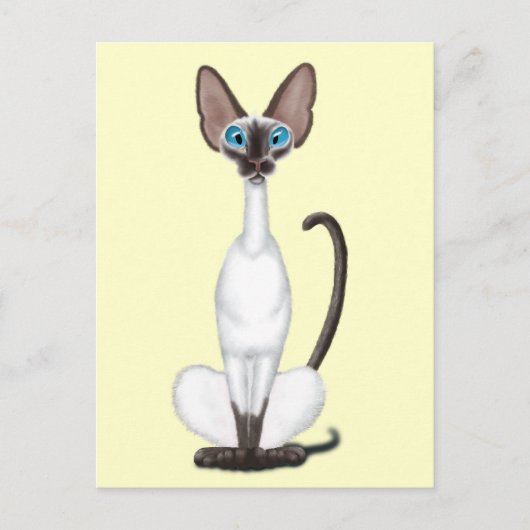 Siamese Cat Briefkaart (Voorkant)