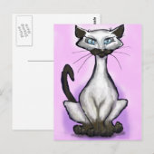 Siamese Cat Briefkaart (Voorkant / Achterkant)