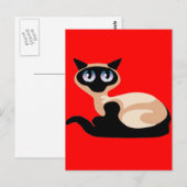 Siamese Cat Briefkaart (Voorkant / Achterkant)