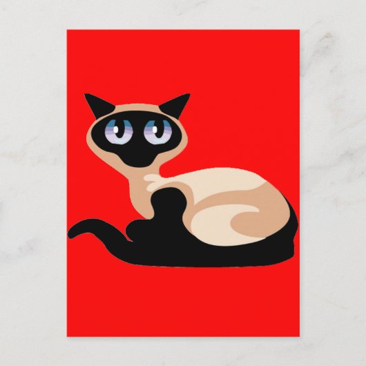 Siamese Cat Briefkaart (Voorkant)