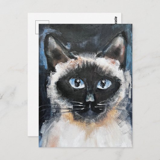 Siamese cat briefkaart (Voorkant / Achterkant)