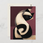 Siamese Cat Briefkaart (Voorkant / Achterkant)