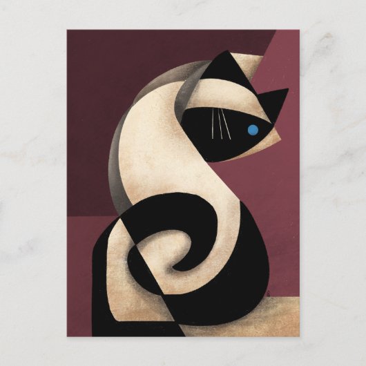 Siamese Cat Briefkaart (Voorkant)