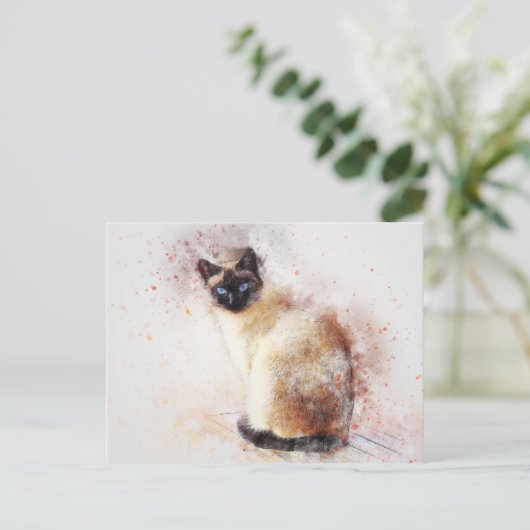 siamese cat-briefkaart briefkaart (Staand voorkant)