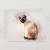 siamese cat-briefkaart briefkaart (Voorkant / Achterkant)