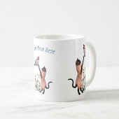 Siamese Cat Butterfly Daisy Personalized Koffiemok (Voorkant rechts)