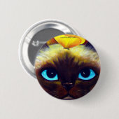 SIAMESE CAT-BUTTON RONDE BUTTON 5,7 CM (Voorkant /achterkant)
