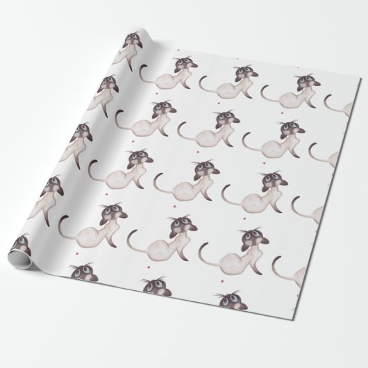 Siamese Cat Cadeaupapier (Uitgerold)