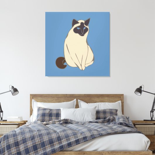 Siamese Cat Canvas Afdruk (Insitu (Slaapkamer))