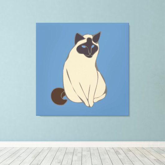 Siamese Cat Canvas Afdruk (Insitu (Houten vloer))