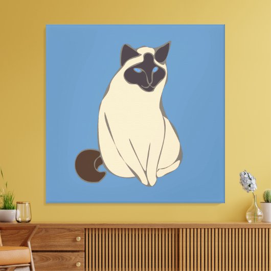 Siamese Cat Canvas Afdruk (Insitu (Woonkamer))