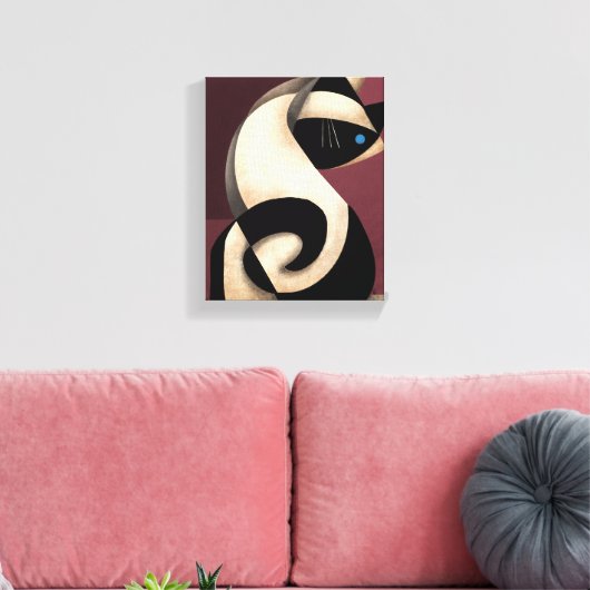 Siamese Cat Canvas Afdruk (Insitu (Woonkamer))