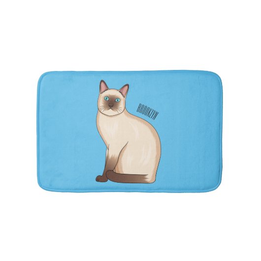 Siamese cat cartoon illustration badmat (Voorkant)